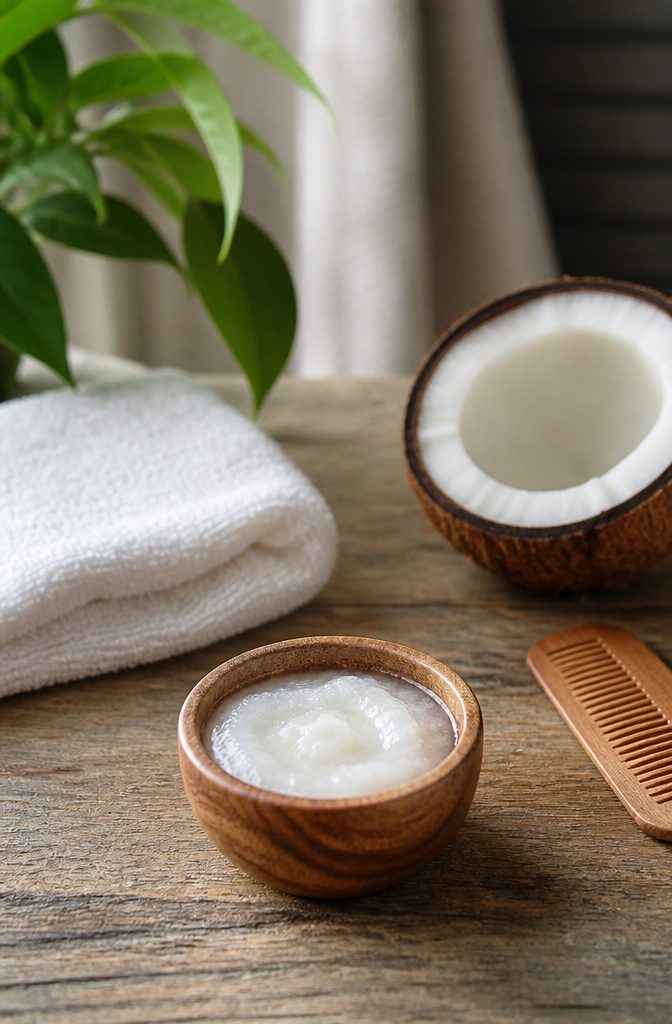Jar of organic unrefined coconut oil on a store shelf
