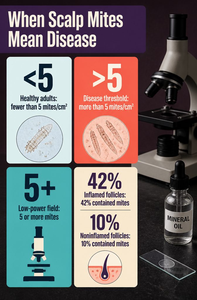 Beauty infographic titled When Scalp Mites Mean Disease