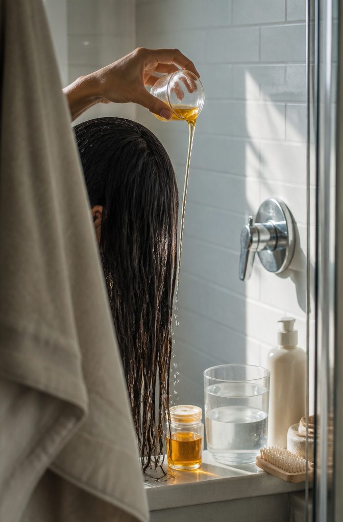 Hair shown for an article about frizz remedies
