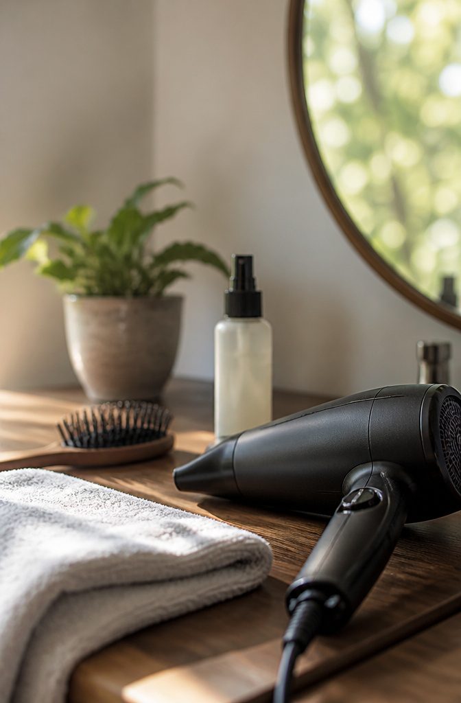 Hair-care scene illustrating tips for growing hair