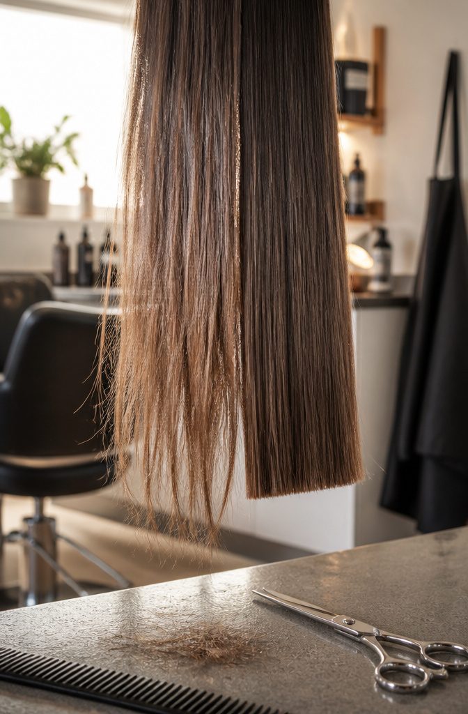 Hair-care scene illustrating tips for growing hair