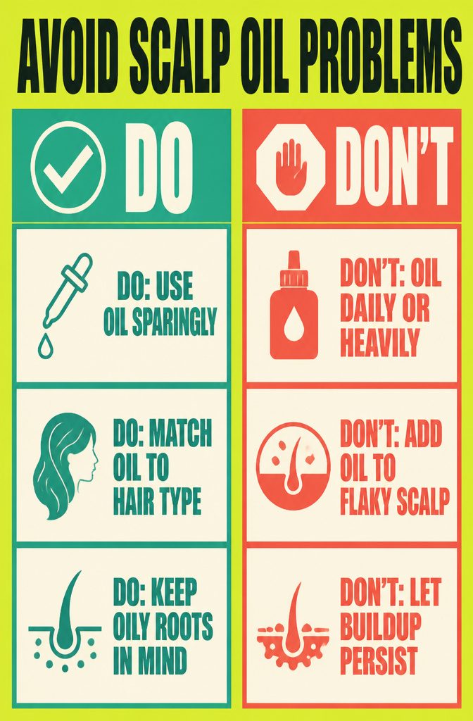 Beauty infographic titled Avoid Scalp Oil Problems
