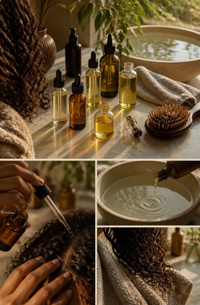 Hair oil products for scalp care