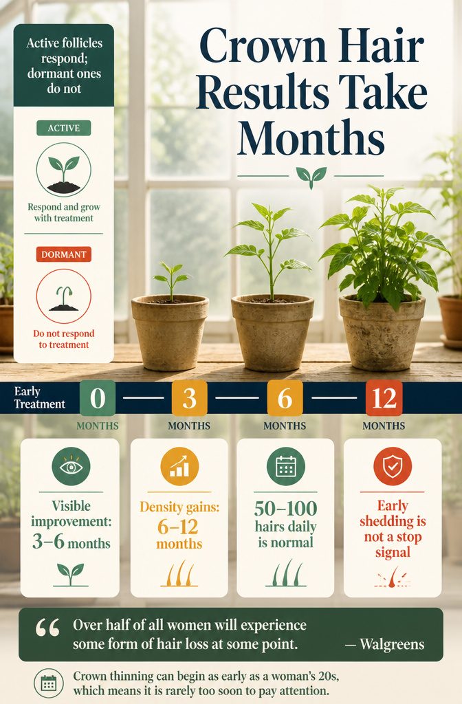 Crown hair results timeline graphic