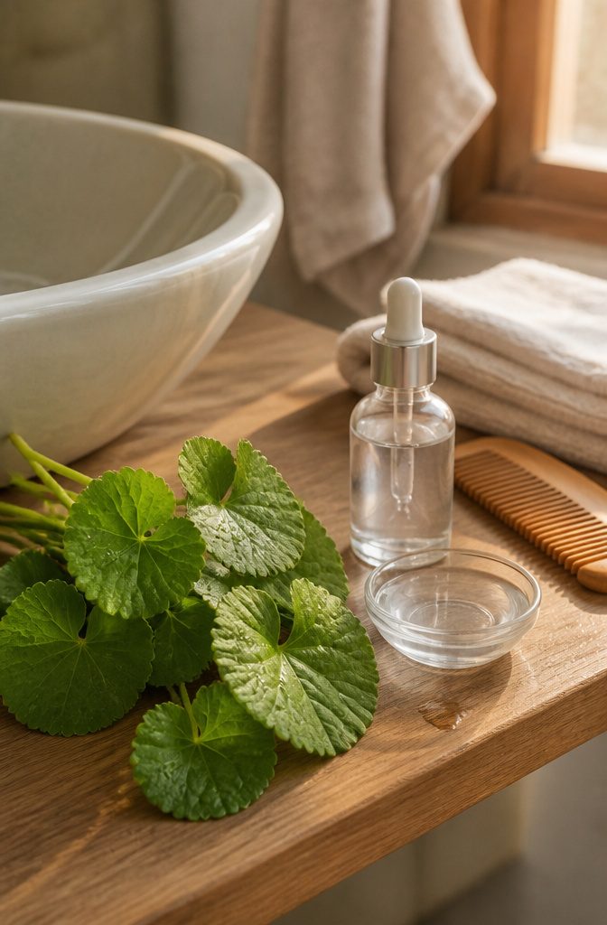 Gotu kola for scalp and supplement use
