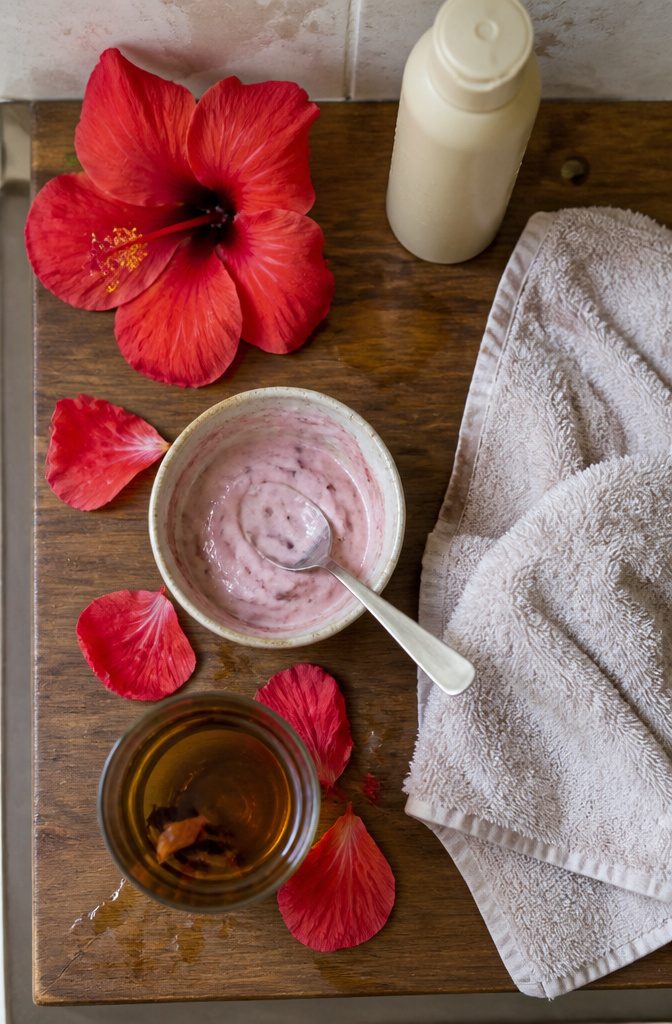 Hibiscus for hair masks and rinses