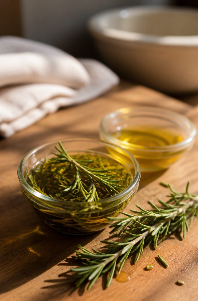 Rosemary oil for scalp massage