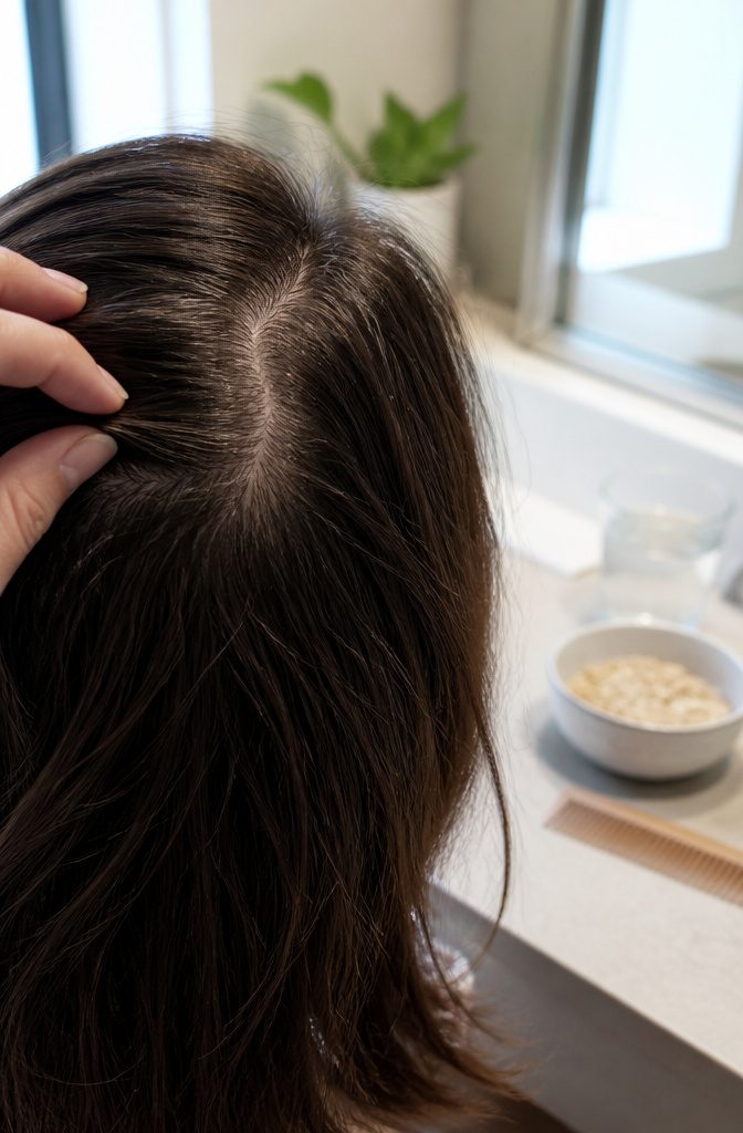 Hair showing early regrowth after a nutritional deficiency