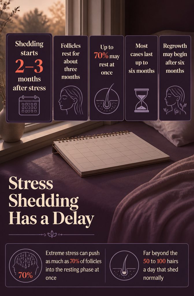 Beauty diagram titled Stress Shedding Has a Delay