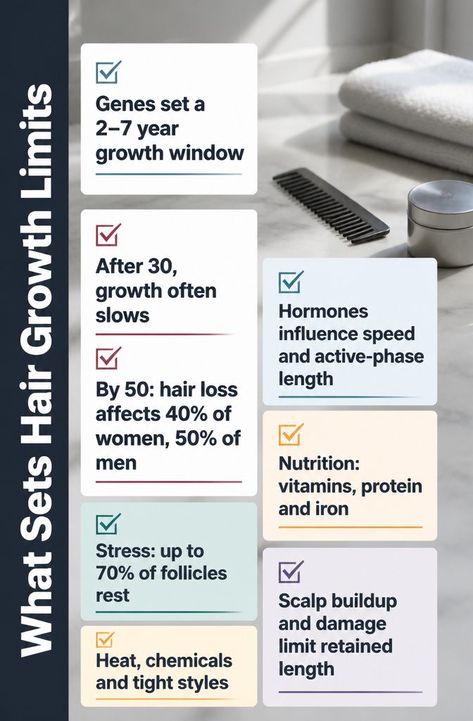 Beauty diagram titled What Sets Hair Growth Limits