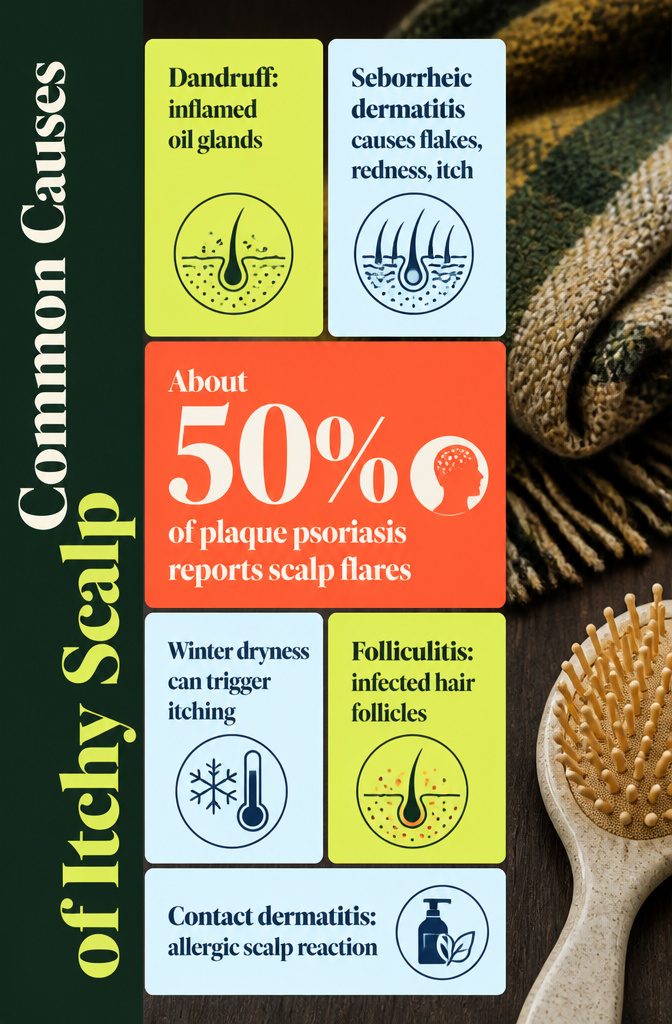Information graphic titled Common Causes of Itchy Scalp