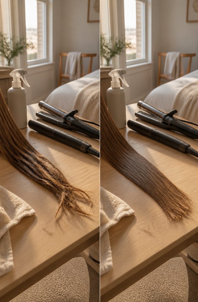 Hair care photograph illustrating an article about growing hair