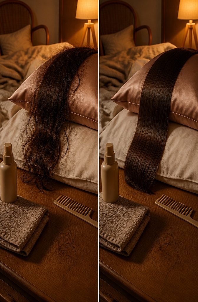 Hair care photograph illustrating an article about growing hair