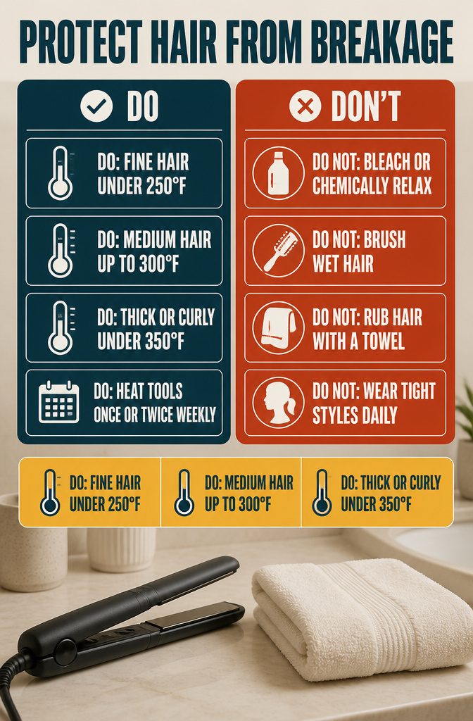 Beauty infographic about protecting hair from breakage