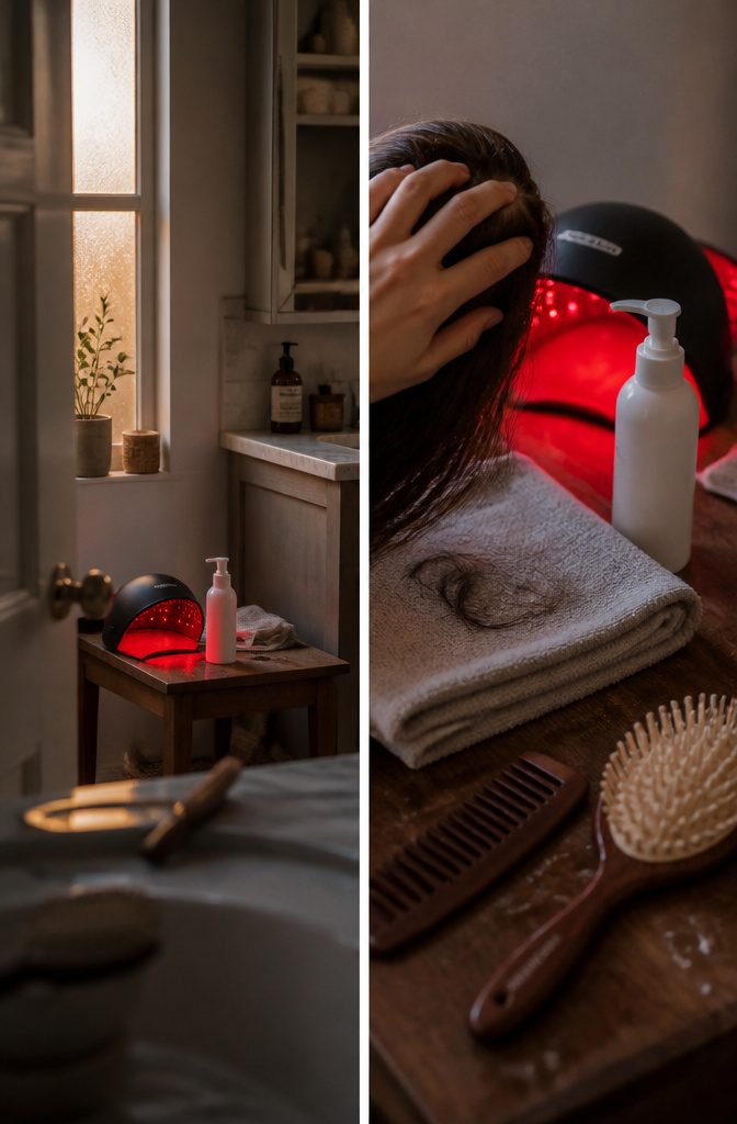 Hair thinning article photograph accompanying scalp care advice