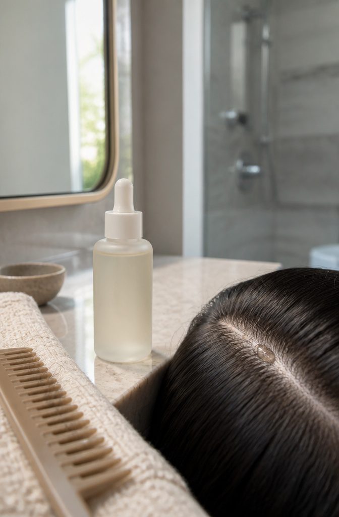 Living Proof Scalp Care Density Serum bottle on a plain background