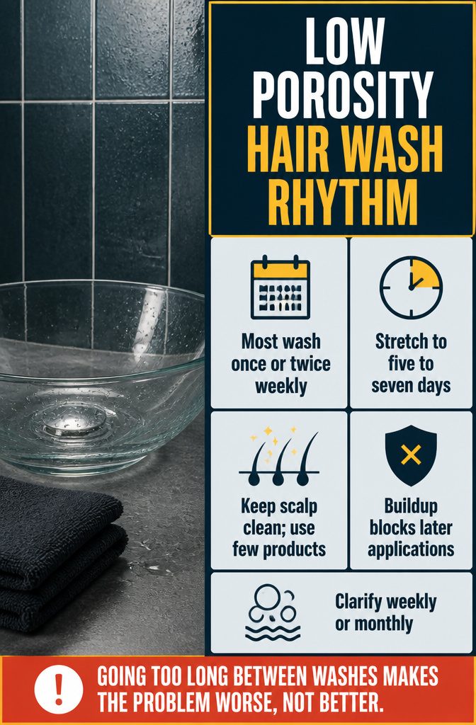 Hair washing schedule diagram with wash days marked