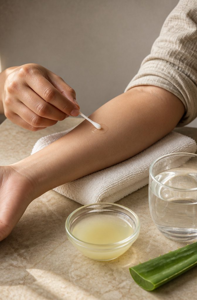 Onion juice applied to a small patch of skin for a reaction test