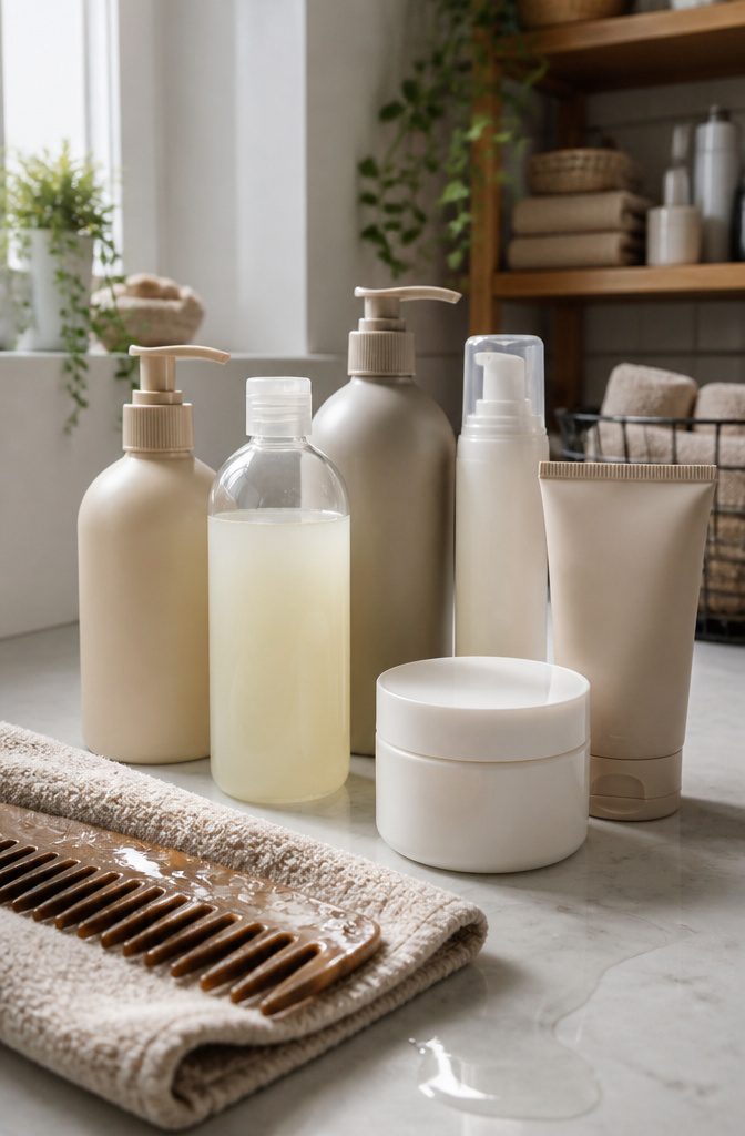 Hair care bottles and jars including shampoo conditioner treatment mousse and leave-in