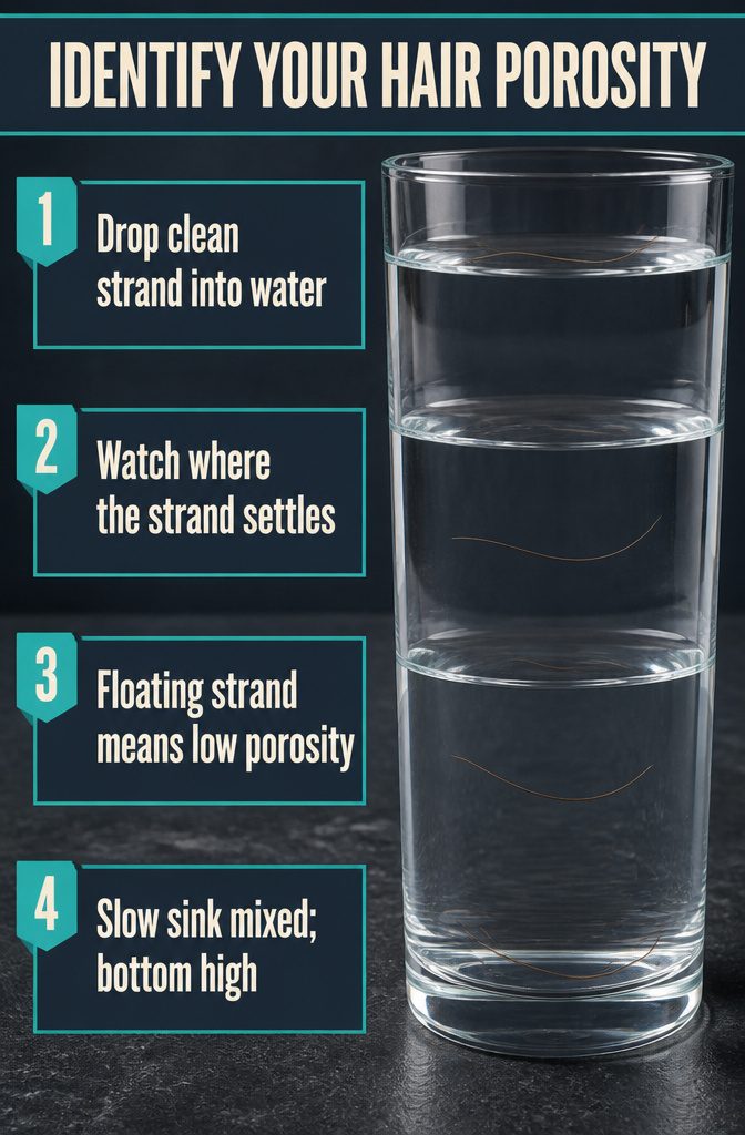Beauty infographic titled Identify Your Hair Porosity