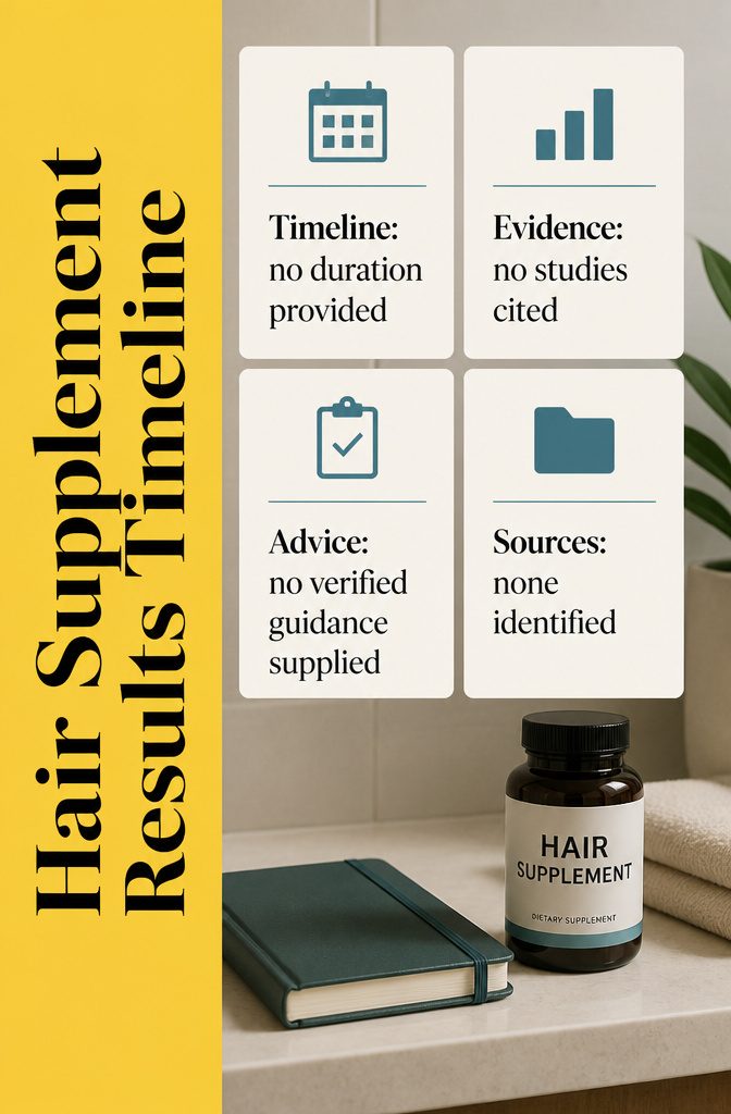 Beauty infographic titled Hair Supplement Results Timeline
